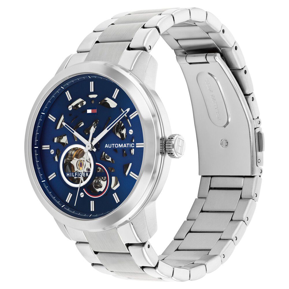 Tommy Hilfiger Automatic Blue Dial Stainless Steel Strap Watch For Men TH1710661W