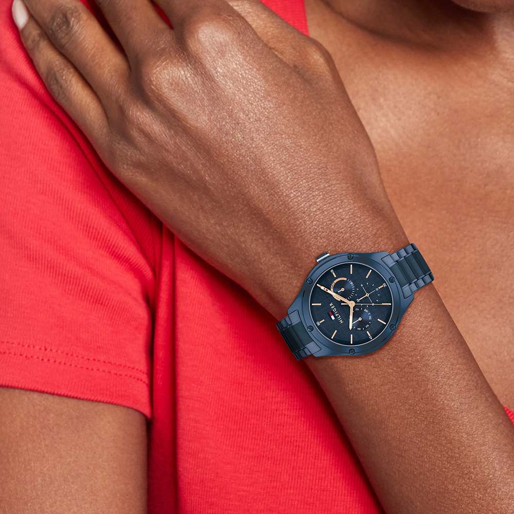 Tommy Hilfiger Quartz Analog with Day and Date Blue dial Stainless Steel Strap Watch for Women TH1782656
