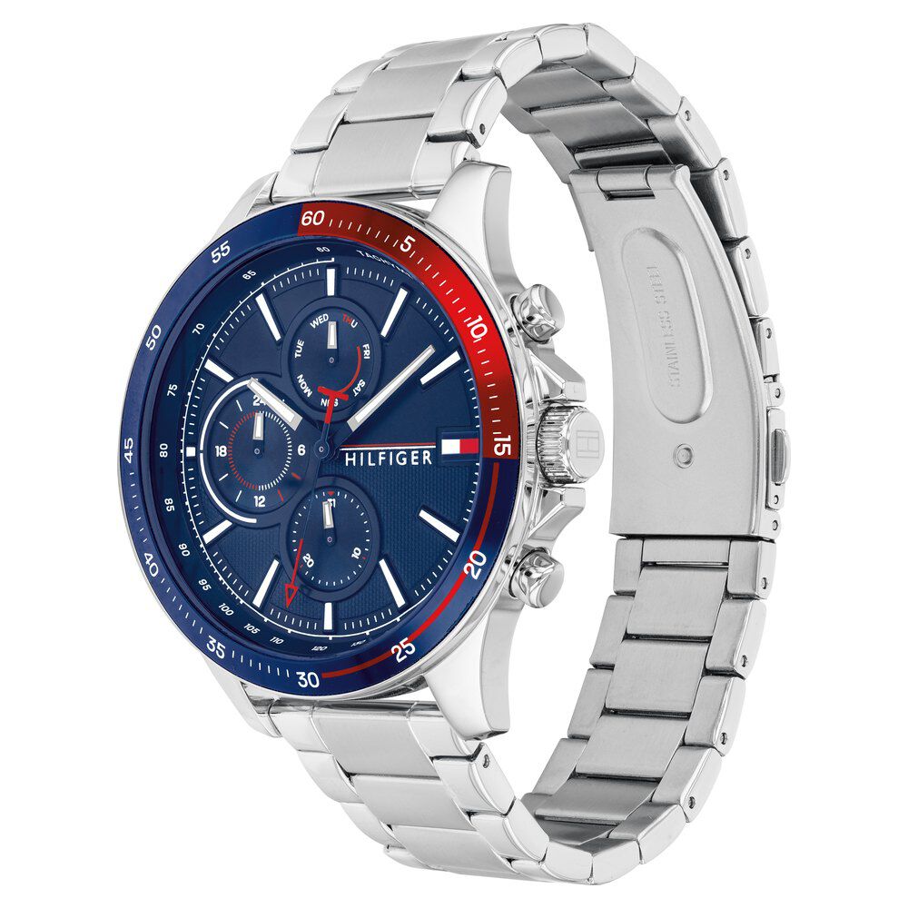 Tommy Hilfiger Quartz Multifunction Blue Dial Stainless Steel Strap Watch for Men-NTTH1791718