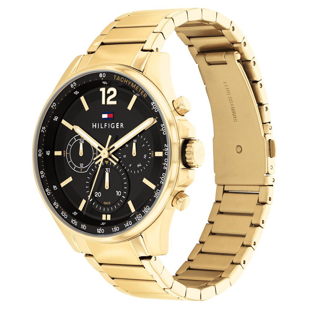 Tommy Hilfiger Black Dial Stainless Steel Strap Watch for Men NETH1791974
