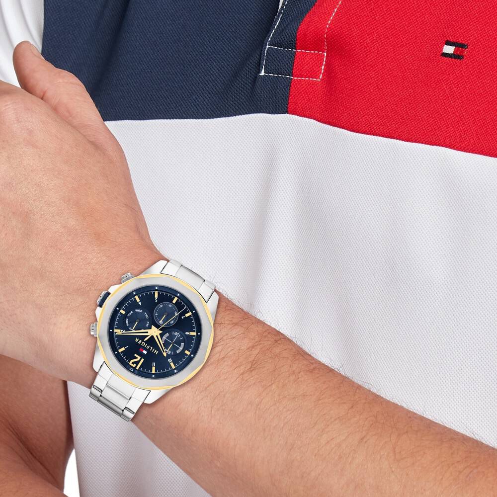 Tommy Hilfiger Blue Dial Silver Stainless Steel Strap Watch for Men TH1792059