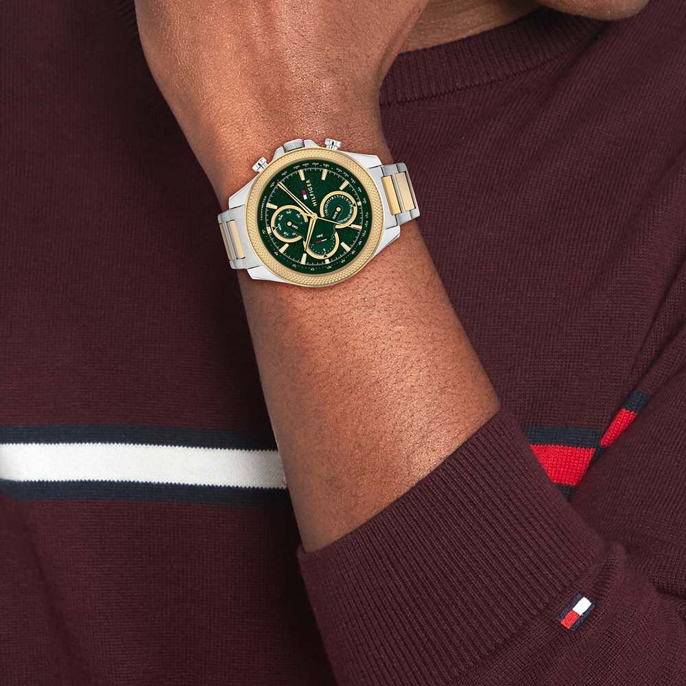 Tommy Hilfiger Quartz Multifunction Green dial Stainless Steel Strap Watch for Men TH1792079