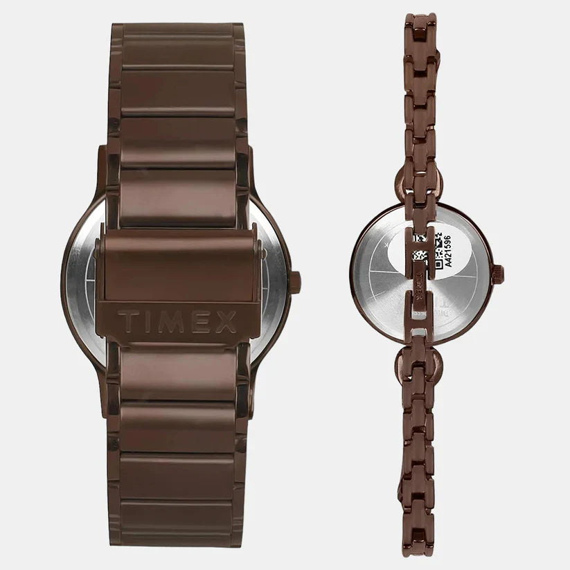 Timex Classics Pairs Rose Gold Dial Analog Stainless Steel Watch - TW00PR265