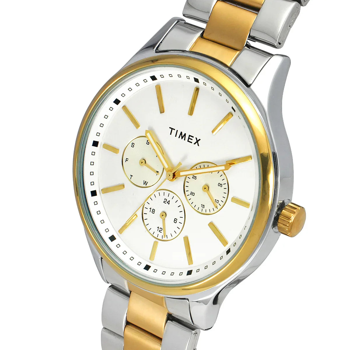 Timex Men Multifunction White Round Brass Dial Watch - TWEG18424