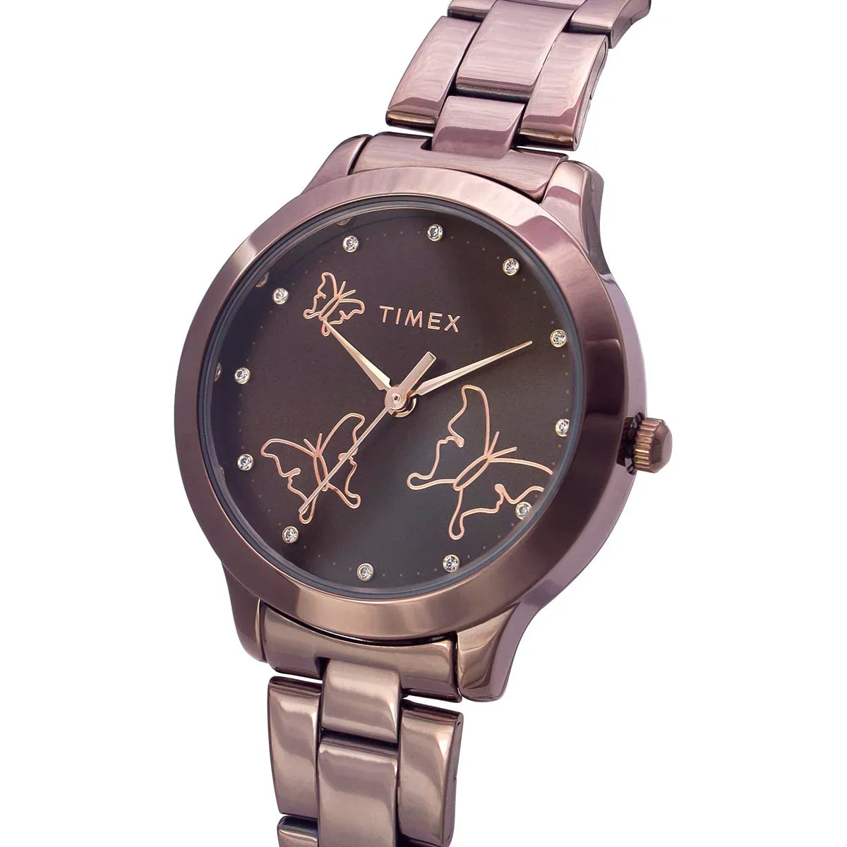 Timex Fashion Women's Brown Dial Round Case Watch - TW000T632