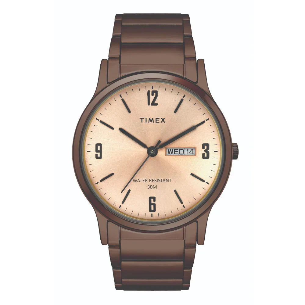 Timex Classics Pairs Rose Gold Dial Analog Stainless Steel Watch - TW00PR265