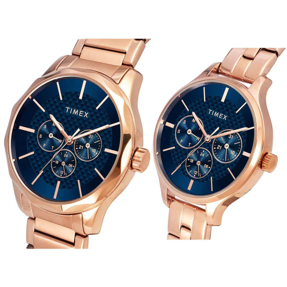 Timex Fashion Pair's Analog Blue Dial Stainless Steel Watch - TW00PR290